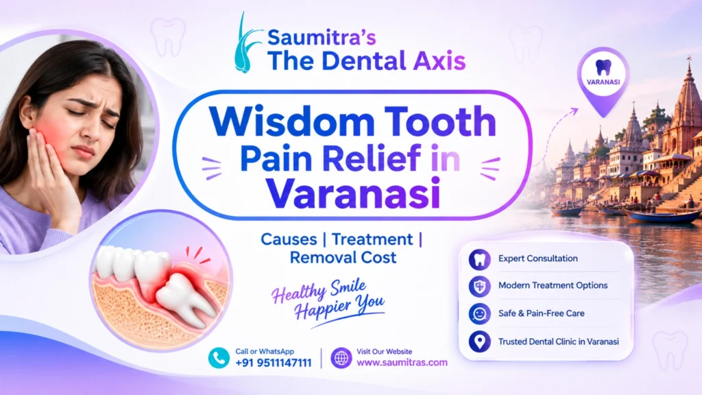 Wisdom tooth pain relief in Varanasi at Saumitra's The Dental Axis